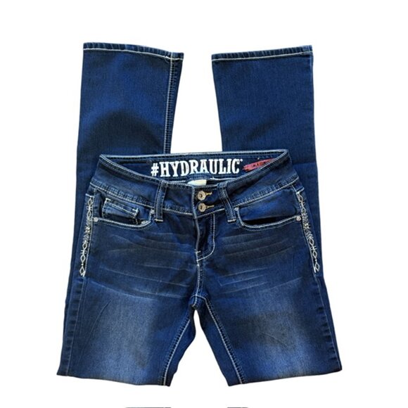 HYDRAULIC✨ LOLA CURVY Low-Rise Bootcut Jeans 👖 Embroidered Bling Size 5/6 - Picture 3 of 16